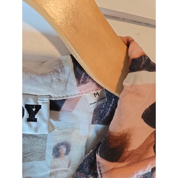 Playboy By Pacsun Mens Short Sleeve Button Up Rayon Shirt Graphic Playboy Size M - Picture 5 of 6